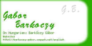 gabor barkoczy business card